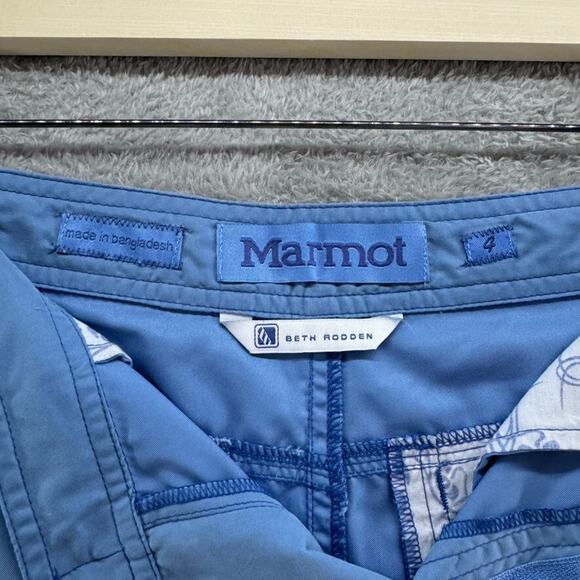 Marmot Shorts Womens 4 Blue Beth Rodden Pockets Beach Board Shorts 5" Inseam - Picture 2 of 12